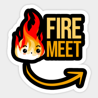 Fire Meet Gasoline Couples Matching Design Sticker